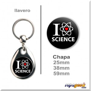 LL0202 Llavero o Chapa I Love Science